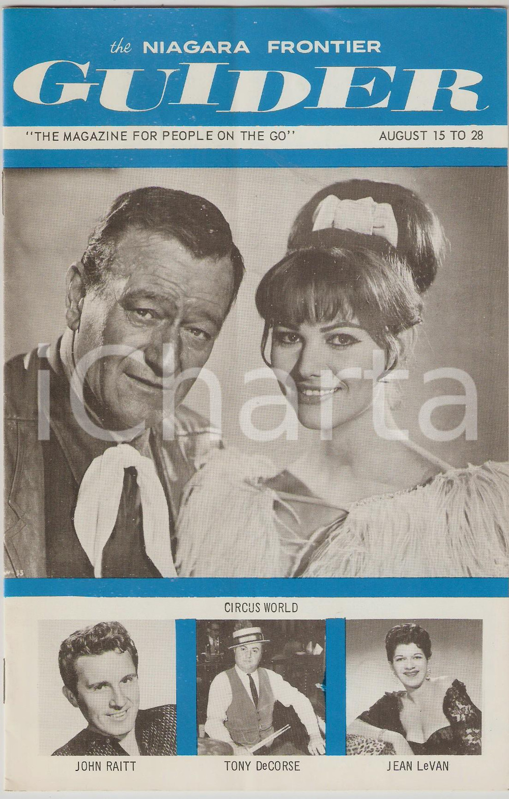 Materiale pubblicitario d’epoca 1964 THE GUIDER Magazine of NIAGARA FRONTIER John WAYNE Claudia CARDINALE 14x21 1
