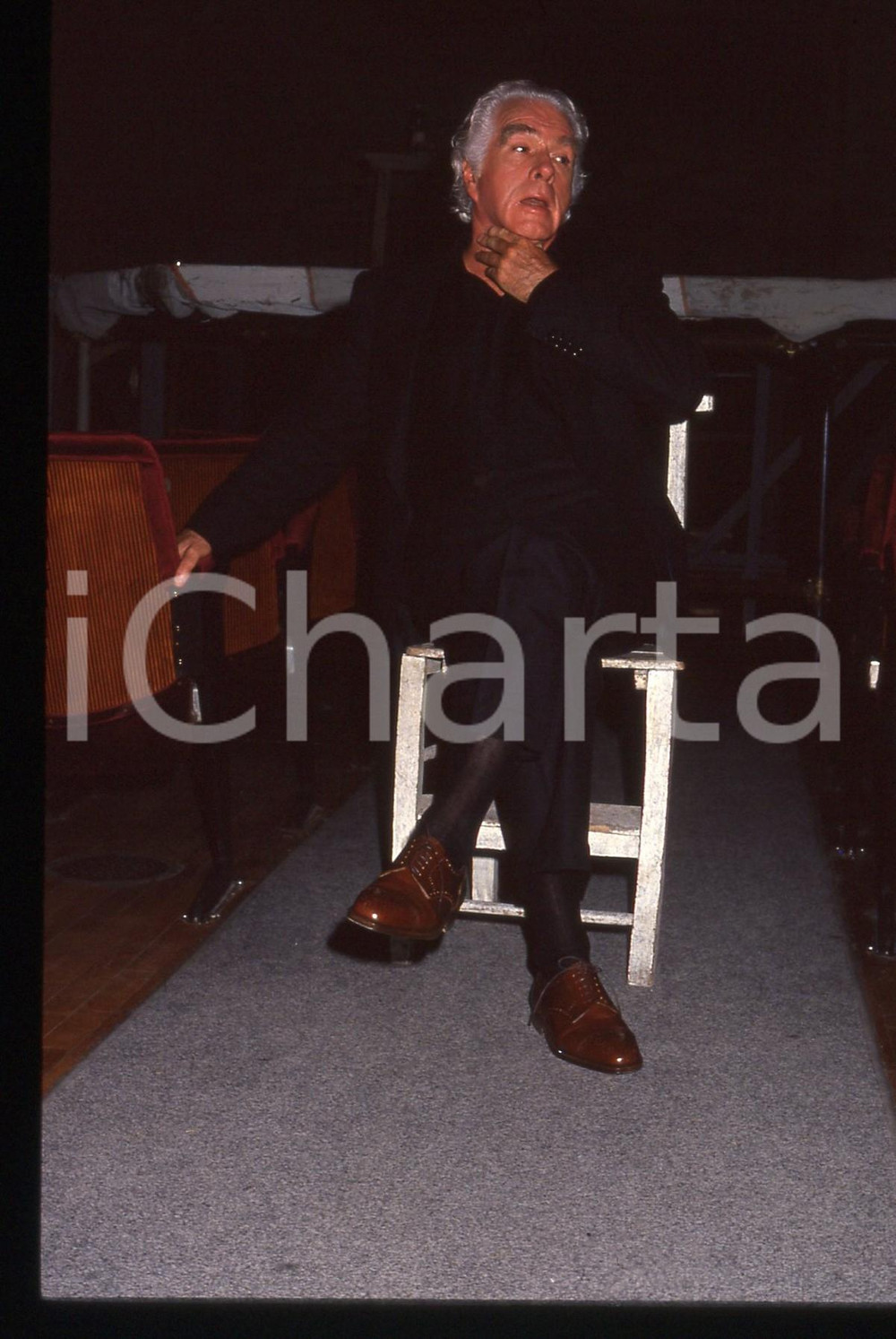 35mm vintage slide* 1990 ca MILANO Giorgio STREHLER Ritratto regista teatrale *1