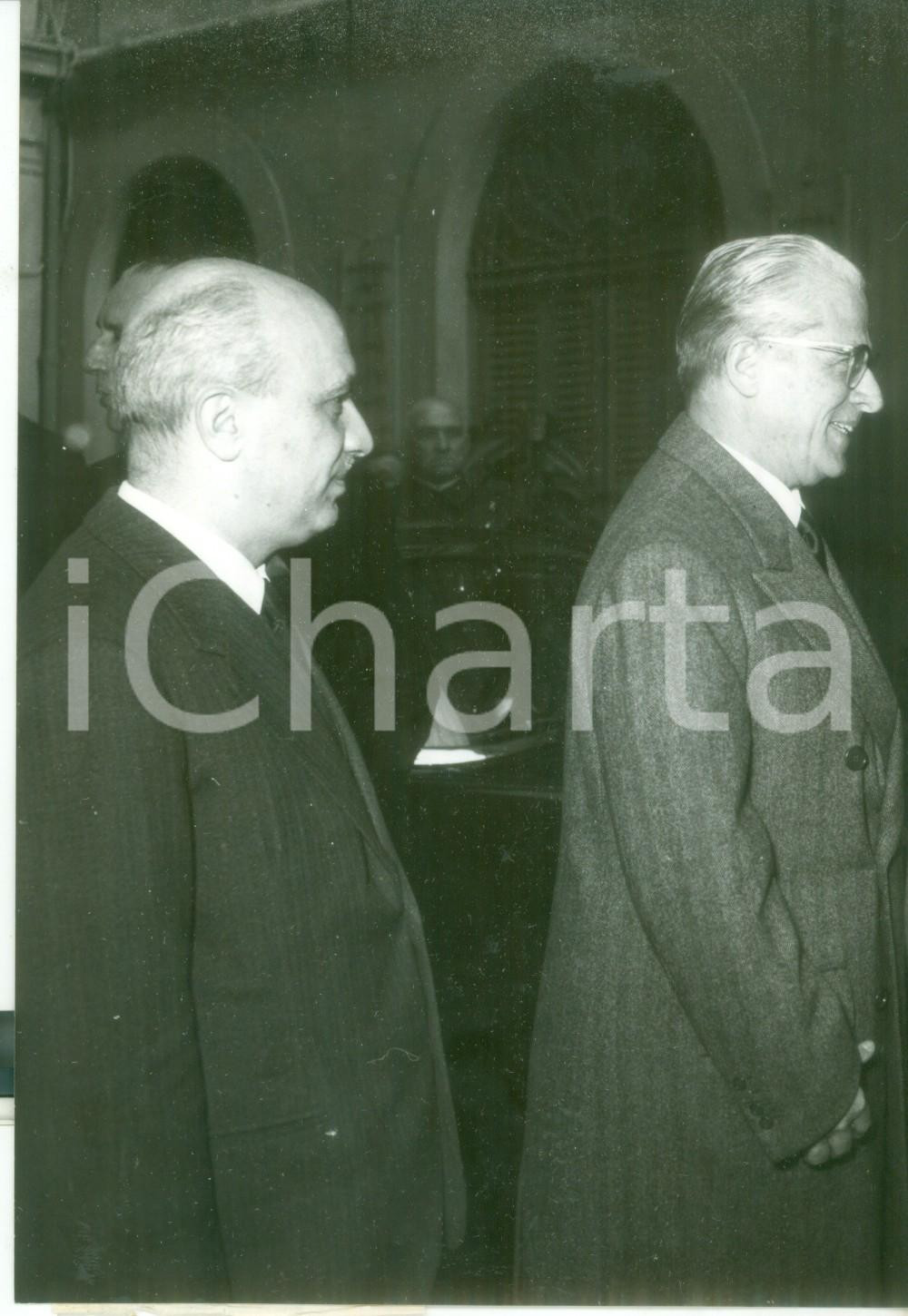 Fotografia d epoca originale 1958 ROMA Convegno rivista Occidente  Giovanni GRONCHI con Amintore FANFANI 1