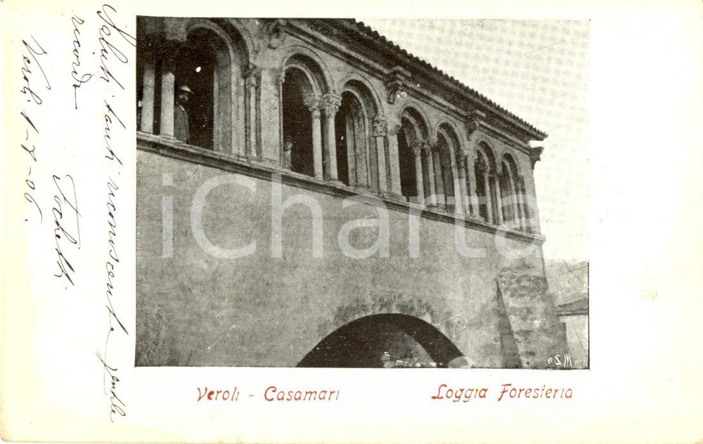 Cartolina originale da collezione 1906 VEROLI (FR) La loggia della foresteria nell'abbazia di CASAMARI *FP VG 1