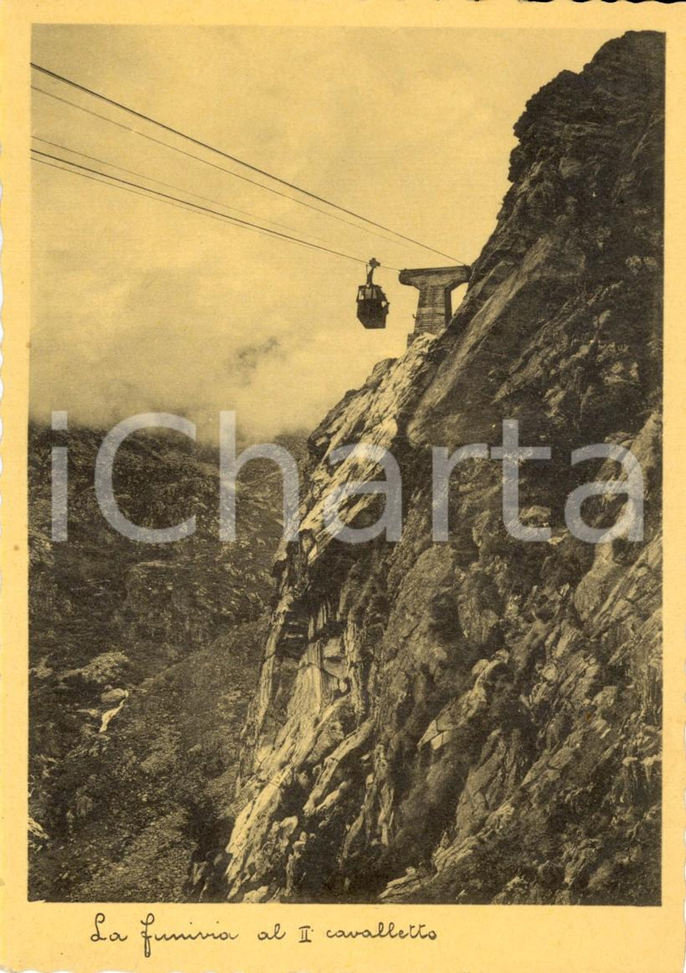 Cartolina originale da collezione 1937 OROPA (BI) Veduta della funivia per il lago MUCRONE *Cartolina FG NV 1