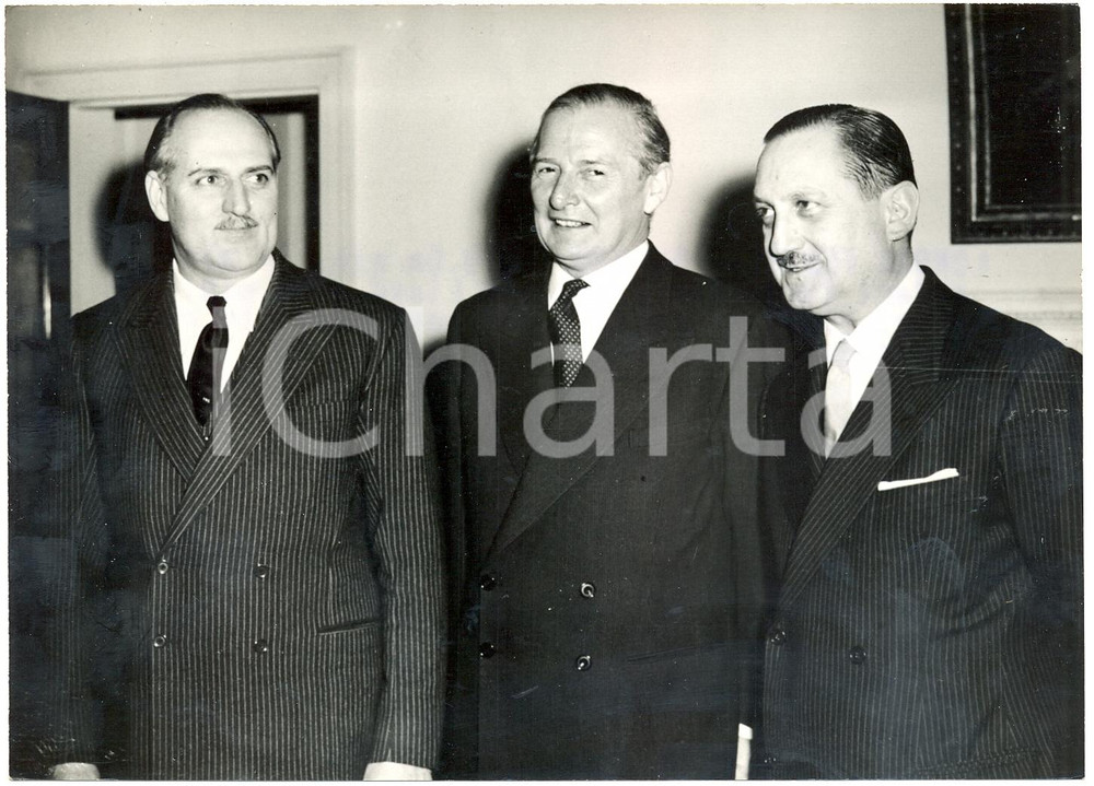 1959 LONDON Fatin Rüştü ZORLU Selwyn LLOYD Euaggelos AVEROF *Photo 18x13 cm
