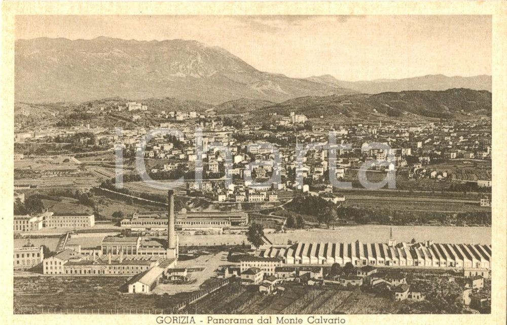 Cartolina originale da collezione 1930 ca GORIZIA Panorama dal MONTE CALVARIO Cartolina FP NV 1