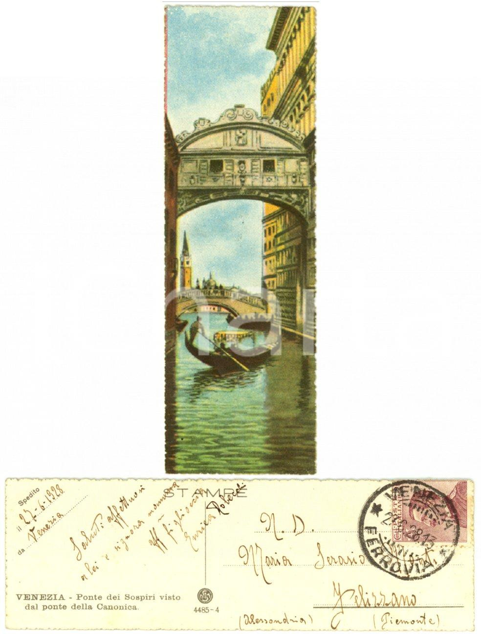 Autografo originale 1928 VENEZIA Ponte dei Sospiri *Cartolina mignon Enrica ROBECCHI autografo FP VG 1