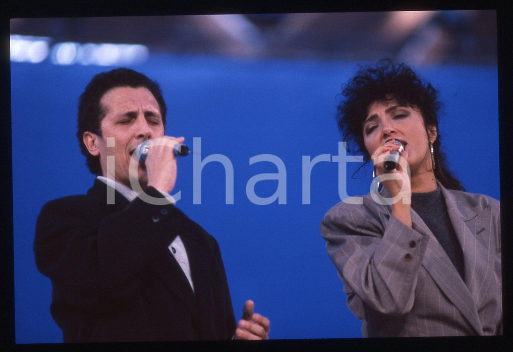 35mm vintage slide* 1990 ca TELEVISIONE Gianni e Marcella BELLA Ritratto (3)