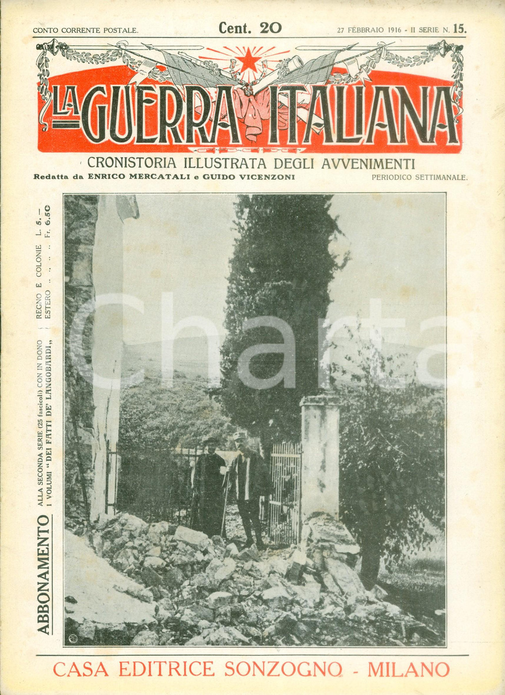 Giornale, rivista storica 1916 LA GUERRA ITALIANA WW1 Le bombe aeree degli ZEPPELIN Rivista ILLUSTRATA 1