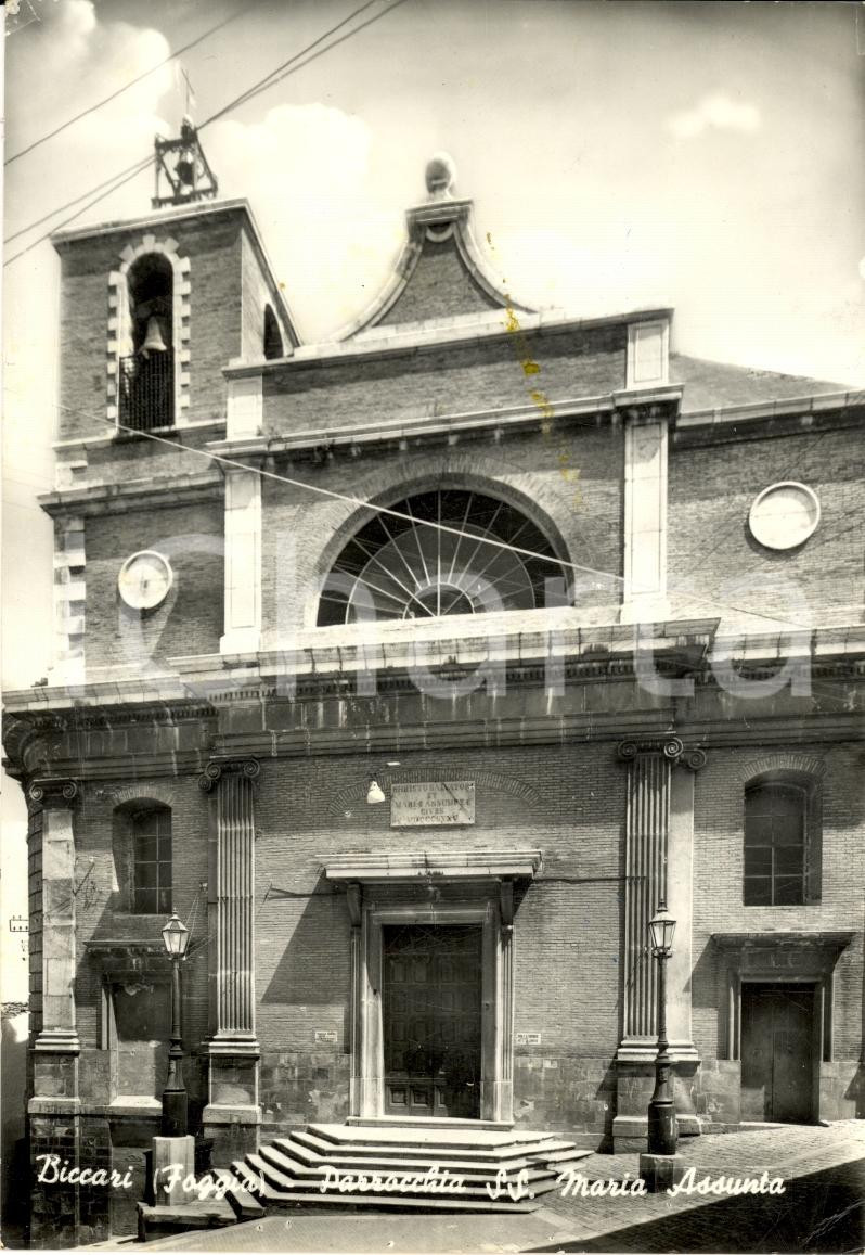 Cartolina originale da collezione 1960 BICCARI FG Chiesa Parrocchiale SS. MARIA ASSUNTA Cartolina 1