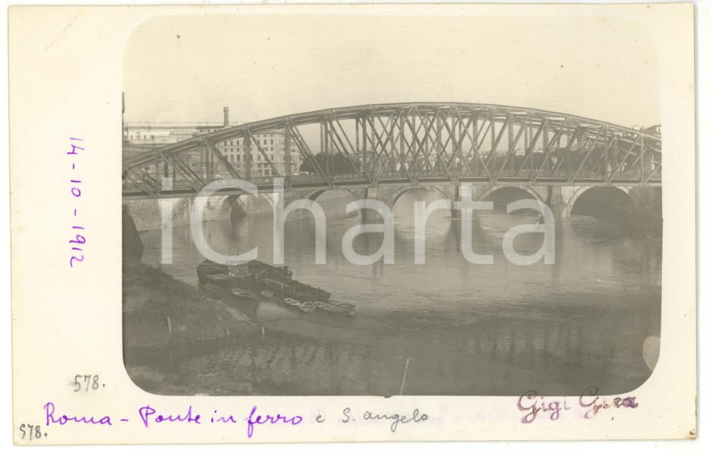 1912 ROMA Ponte degli Alari e ponte Sant'Angelo - Veduta *Fotocartolina