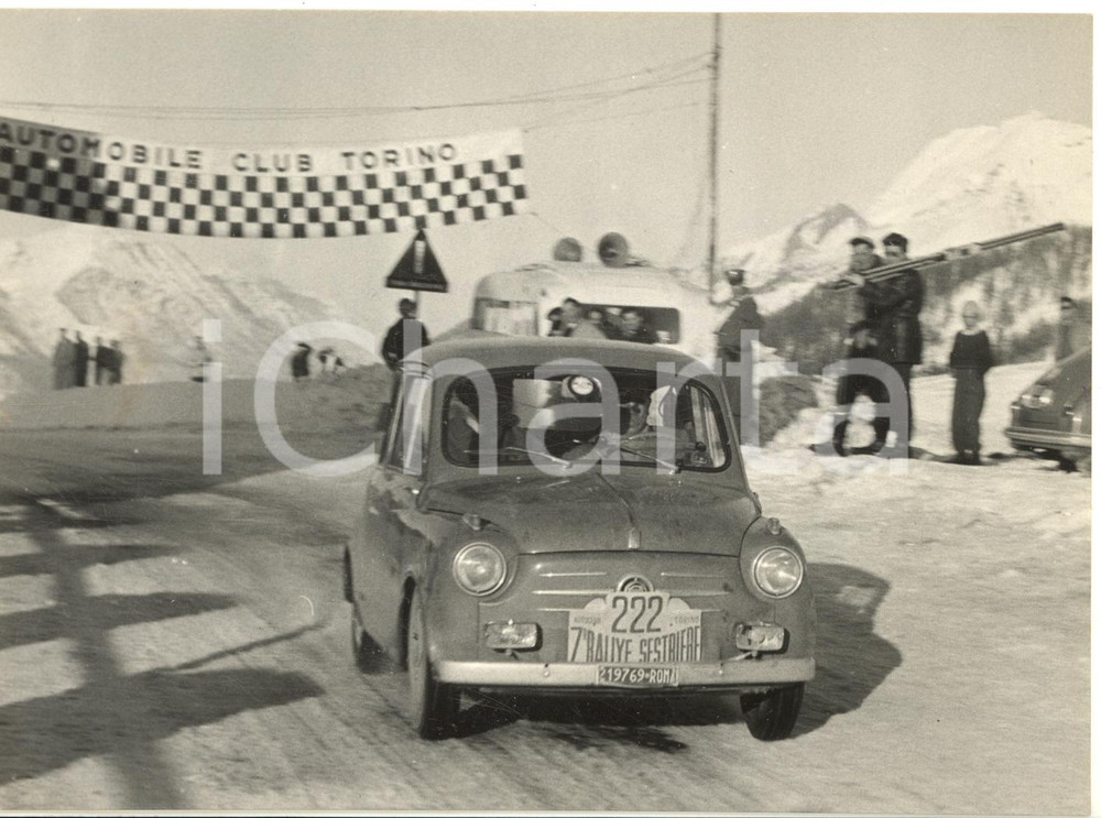 1956 RALLYE DEL SESTRIERE - Passaggio DE SANTI / MONACO su FIAT 600 - Foto 18x13