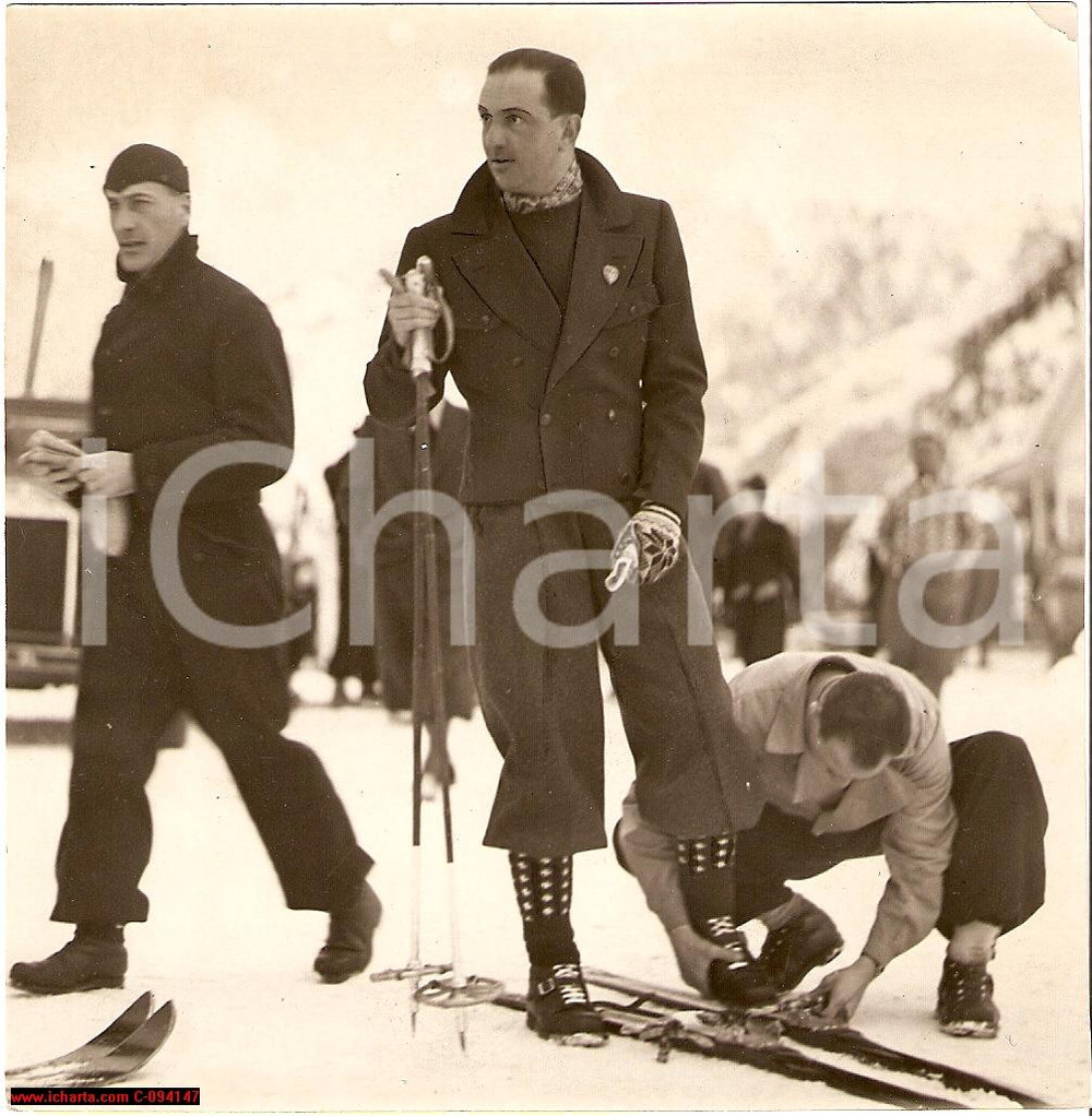 Fotografia d epoca originale 1938 Cortina d Ampezzo Umberto Savoia sugli sci FOTOGRAFIA 1