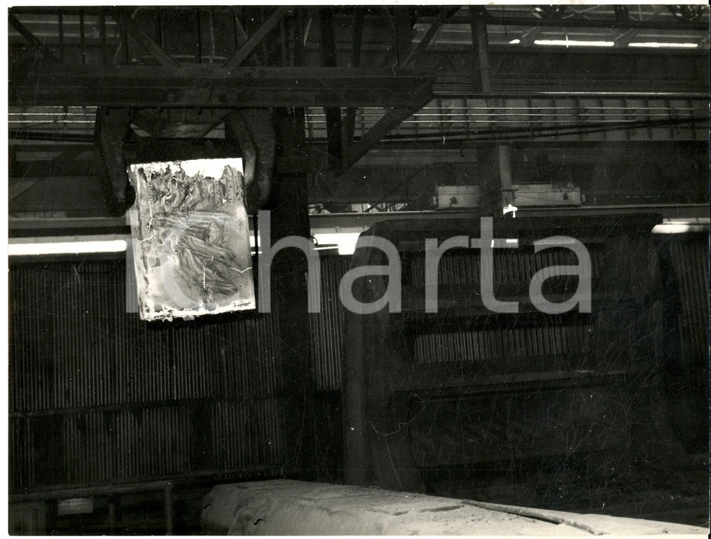 Fotografia d epoca originale 1958 GENOVA CORNIGLIANO Macchinari nello stabilimento ITALSIDER  Foto 24x20 1