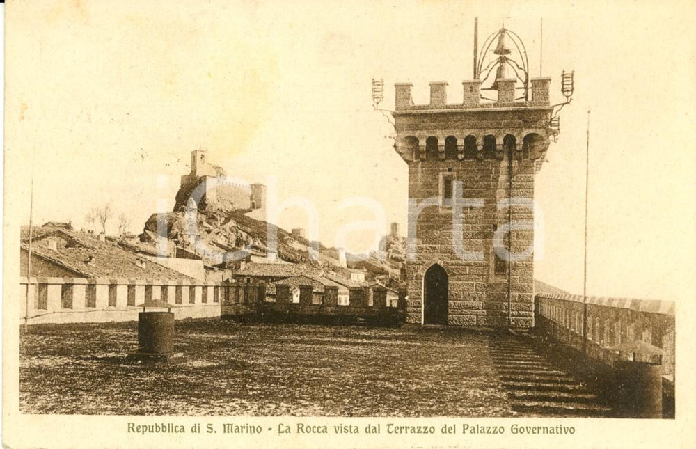 Cartolina originale da collezione 1926 REPUBBLICA SAN MARINO Veduta ROCCA dal Palazzo del Governo Cartolina FP VG 1