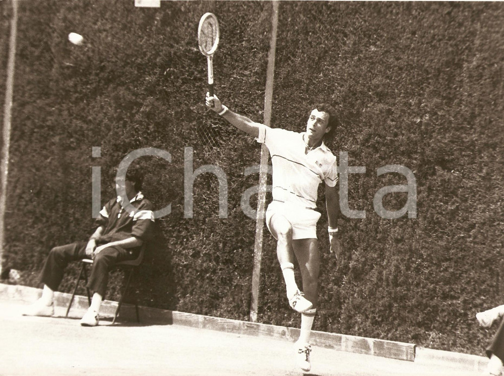 Fotografia d epoca originale 1981 INTERNAZIONALI DI ROMA Tennis JosÃ© Luis CLERC durante match Fotografia 1