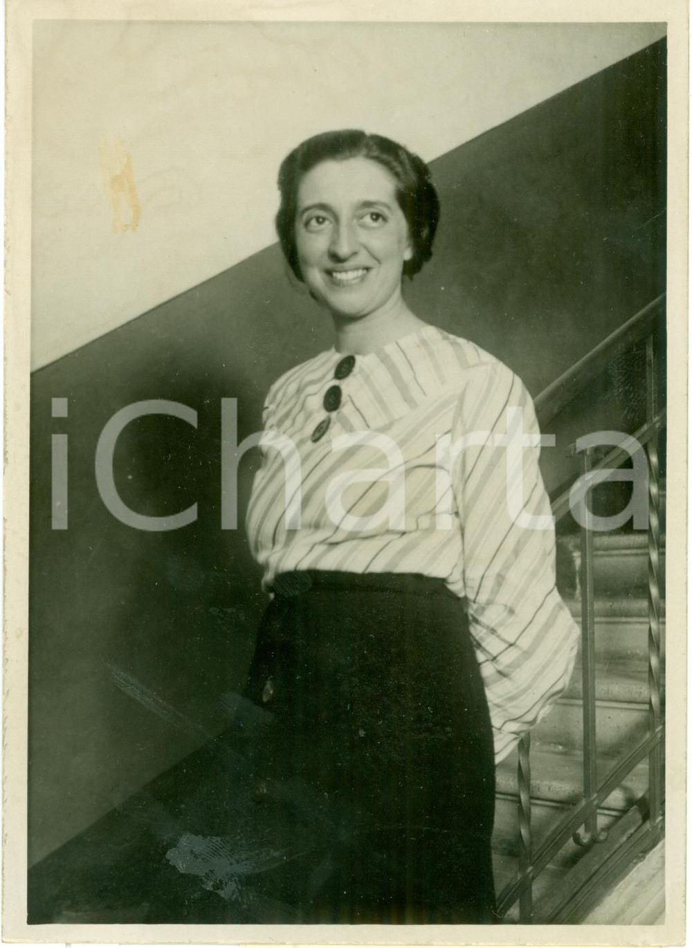 Fotografia d epoca originale 1935 TORINO Albertina DEVALLE professoressa partecipa a Lotteria TRIPOLI Foto 1