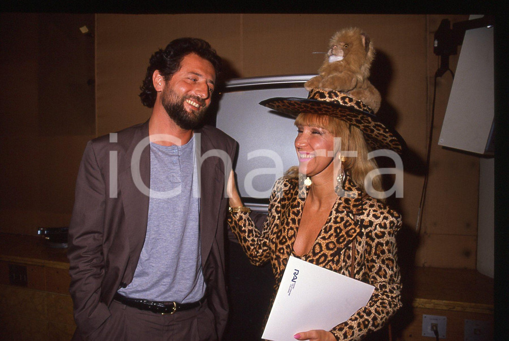Fotografia d epoca originale 35mm vintage slide 1989 RAI TV Pinina GARAVAGLIA Gianni ROCCO  Ritratto 2 1