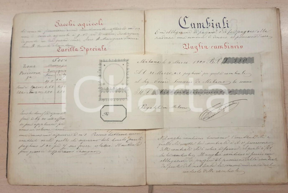 Oggetto da collezione cartaceo 1900 MILANO Quaderno di computisteria scelta 46 pp. MANOSCRITTO 1