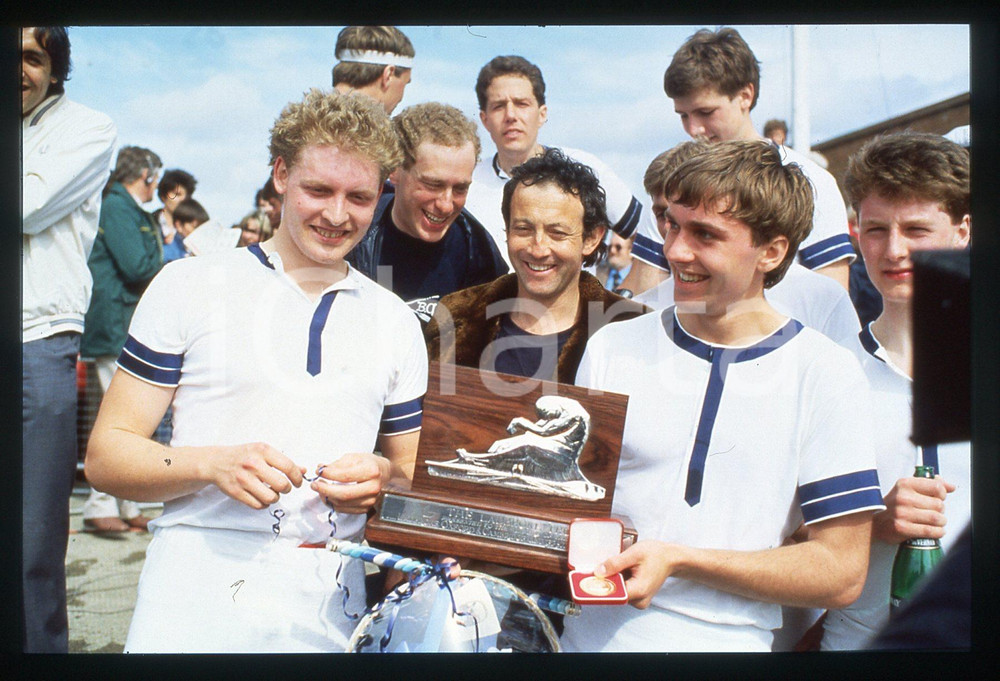 35mm vintage slide*1985 LONDON BOAT RACE - C.L. RICHMOND B.M. PHILIP with trophy