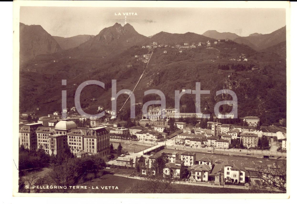 Cartolina originale da collezione 1934 SAN PELLEGRINO TERME BG La vetta Cartolina a Cecilia GENTILE MORLANI FG 1