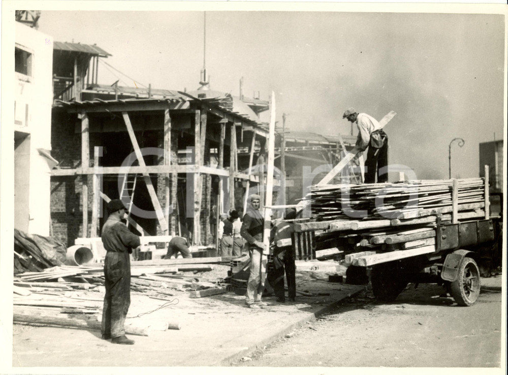 Fotografia d epoca originale 1935 MILANO Fiera CAmpionaria  Lavori per costruzione nuovo padiglione Foto 1