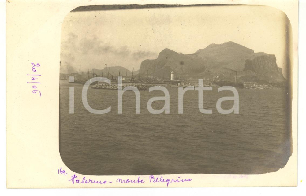 1906 PALERMO Veduta di Monte Pellegrino dal mare *Fotocartolina