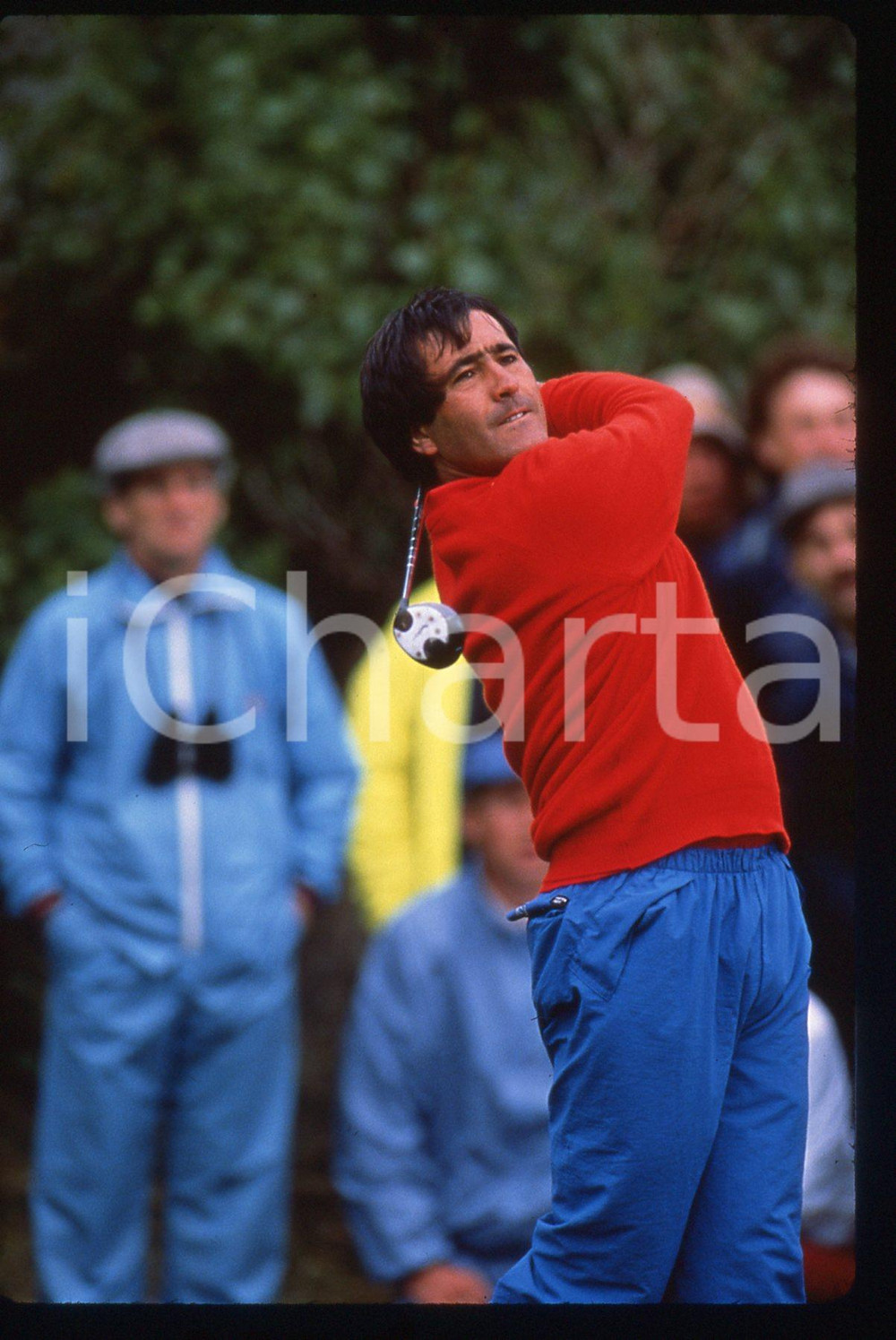 35mm vintage slide* 1988 BRITISH OPEN - Seve BALLESTEROS doing a recovery shot 2