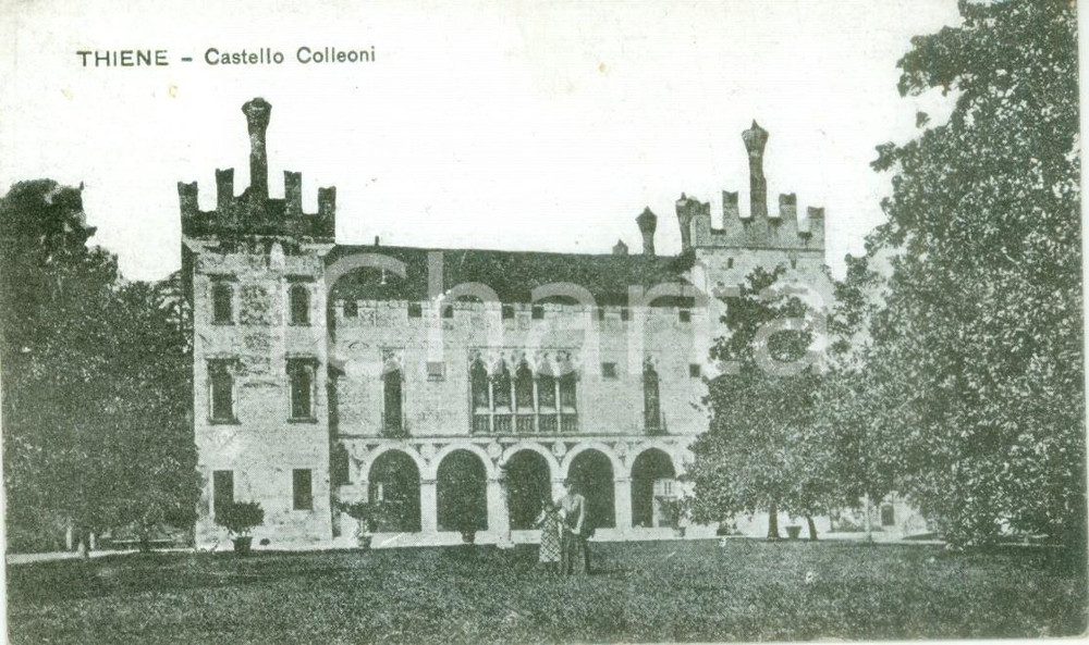 Cartolina originale da collezione 1917 THIENE (VI) Madre e figlia al parco del castello COLLEONI *Cartolina FP NV 1