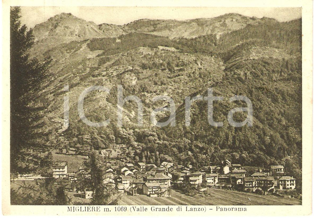 Cartolina originale da collezione 1940 ca MIGLIERE (TO) Panorama VALLE GRANDE DI LANZO FG NV 1