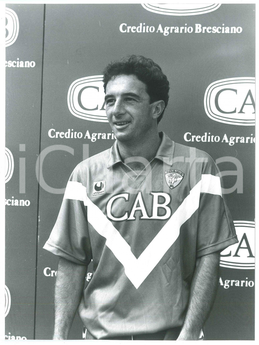 Fotografia d epoca originale 1992 BRESCIA CALCIO Stefano BONOMETTI Ritratto del calciatore  Foto 18x23 cm 1