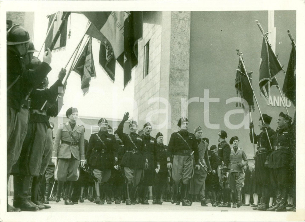 Fotografia d epoca originale 1938 FIRENZE Achille STARACE acclamato da associazioni fasciste FOTOGRAFIA 1