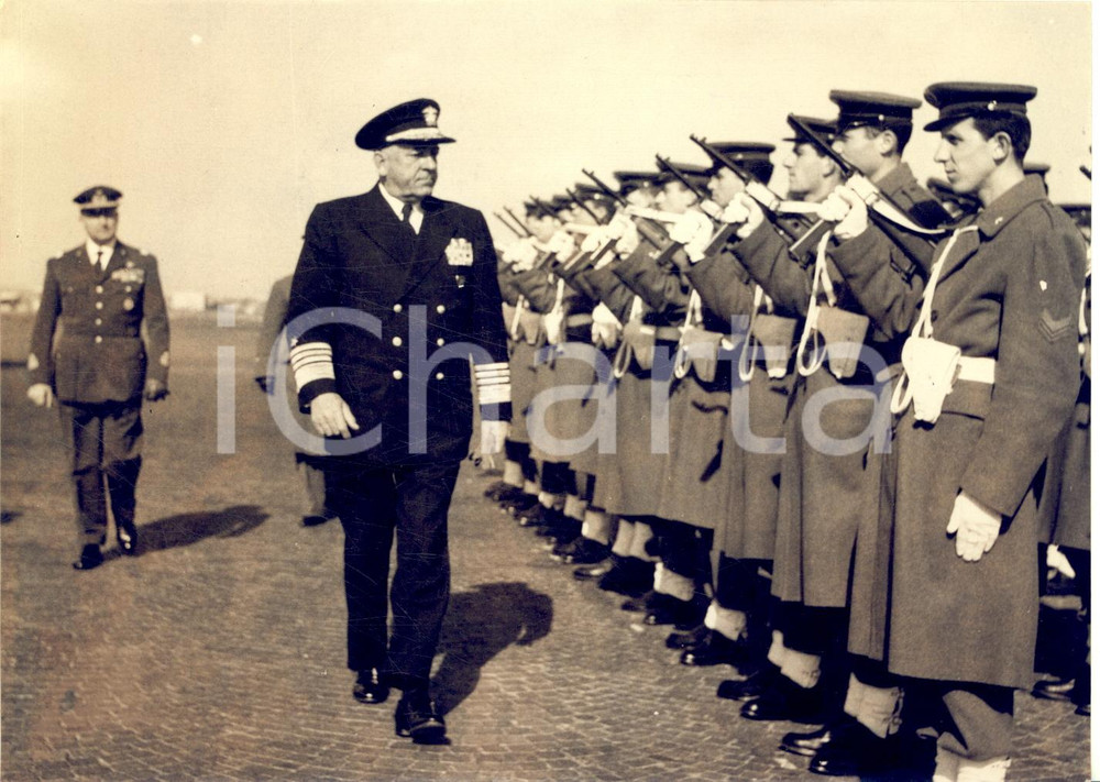 1957 ROMA Ammiraglio Robert P. BRISCOE in visita ufficiale - Foto 18x13 cm