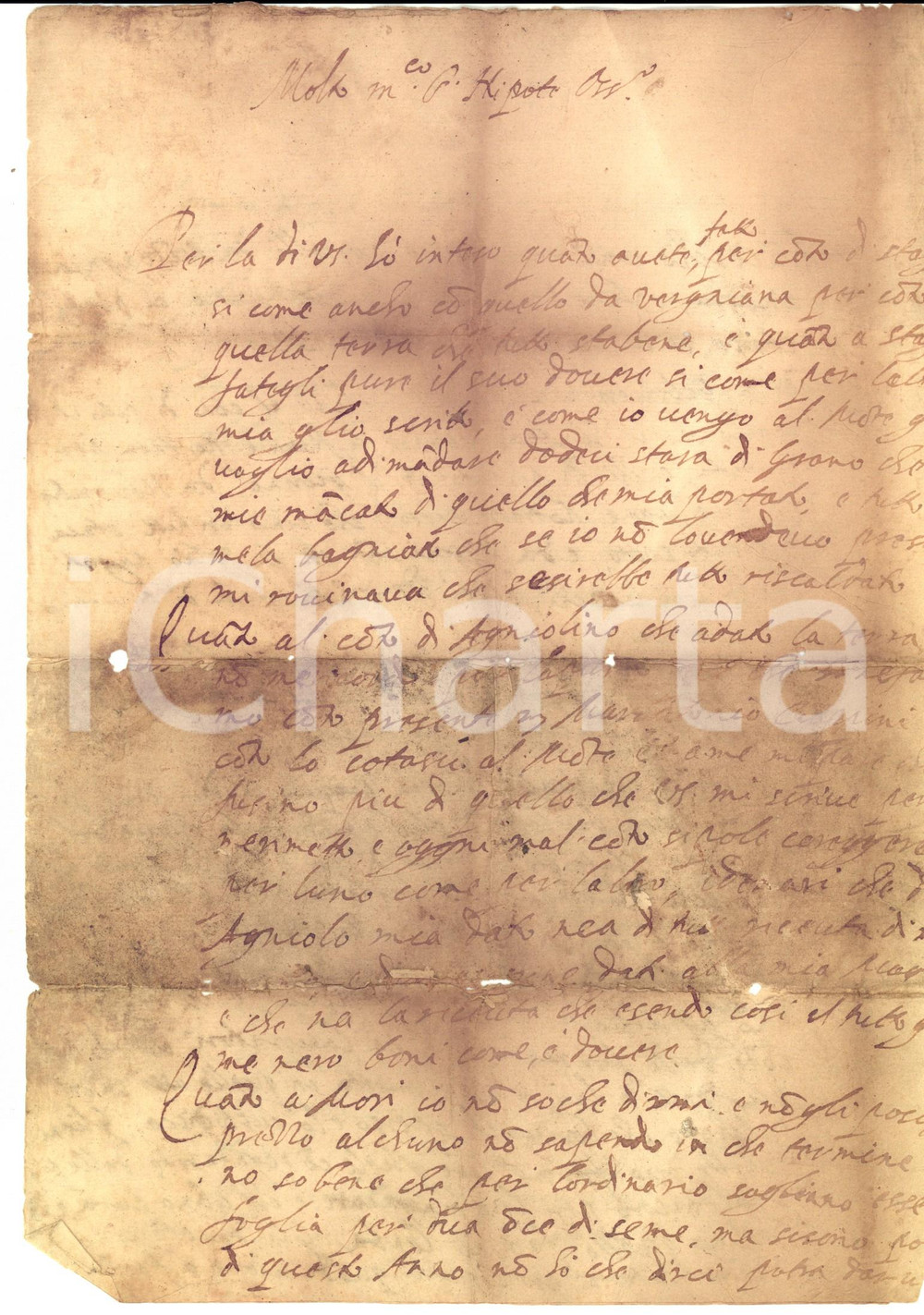 Documento originale, autentico 1618 FIRENZE Non é vero che ha speso per rinfrescare le bestie Pompilio FOLTI 1