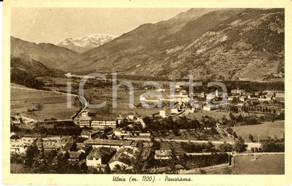 Cartolina originale da collezione 1940 ca ULZIO (TO) Veduta panoramica del paese e vallata *Cartolina FP NV 1