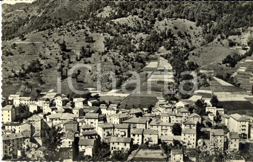 Cartolina originale da collezione 1959 MONTEBRUNO (GE) Veduta panoramica paese e vallata *Cartolina FP VG 1