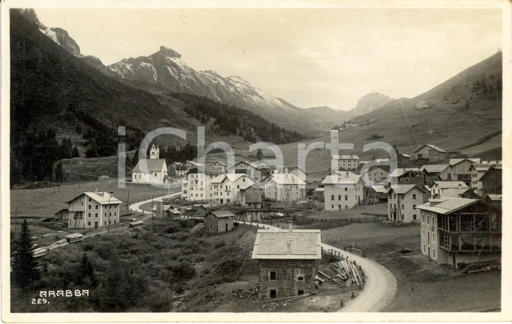 Cartolina originale da collezione 1930 ca LIVINALLONGO DEL COL DI LANA (BL) Veduta della frazione ARABBA *FP VG 1