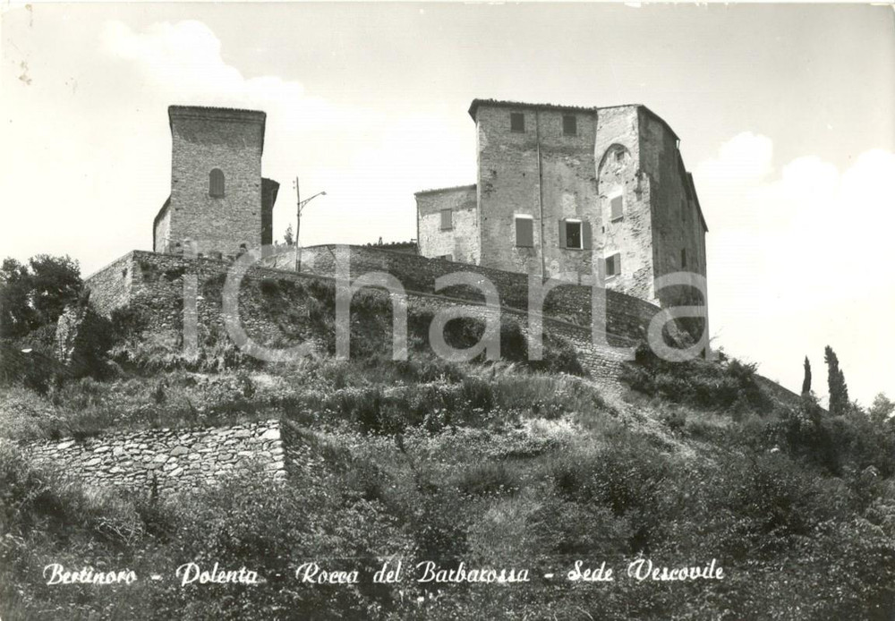 Cartolina originale da collezione 1950 ca BERTINORO (FC) Veduta della Rocca del BARBAROSSA frazione POLENTA *FG NV 1