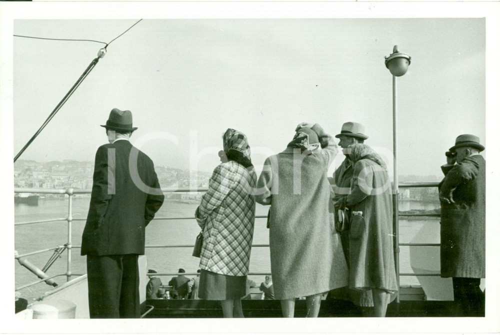 Fotografia d epoca originale 1939 NAPOLI Piroscafo REX esce dal porto per crociera FOTOGRAFIA 1