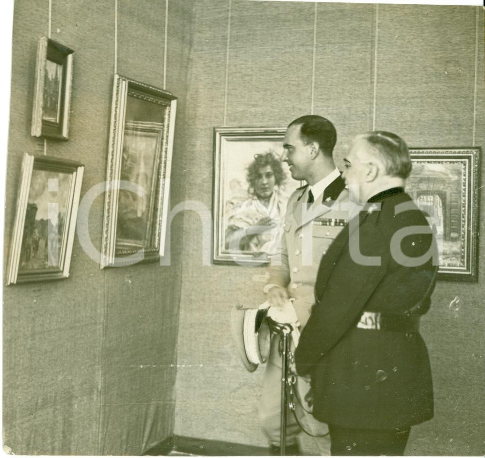 Fotografia d epoca originale 1938 NAPOLI Umberto II Mostra Tre Secoli pittura napoletana SALA MIGLIARO Foto 1