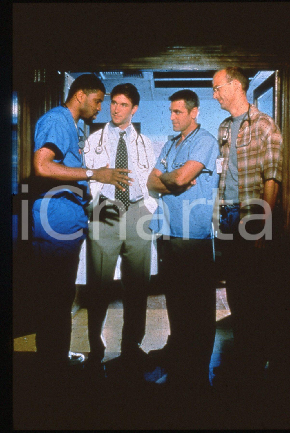35mm vintage slide* 1995 ca E.R. - George CLOONEY Noah WYLE Eriq LA SALLE 