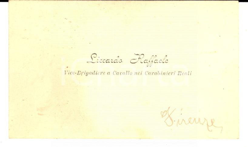 1915 ca FIRENZE Raffaele LICCARDO Brigadiere a cavallo Carabinieri Reali 