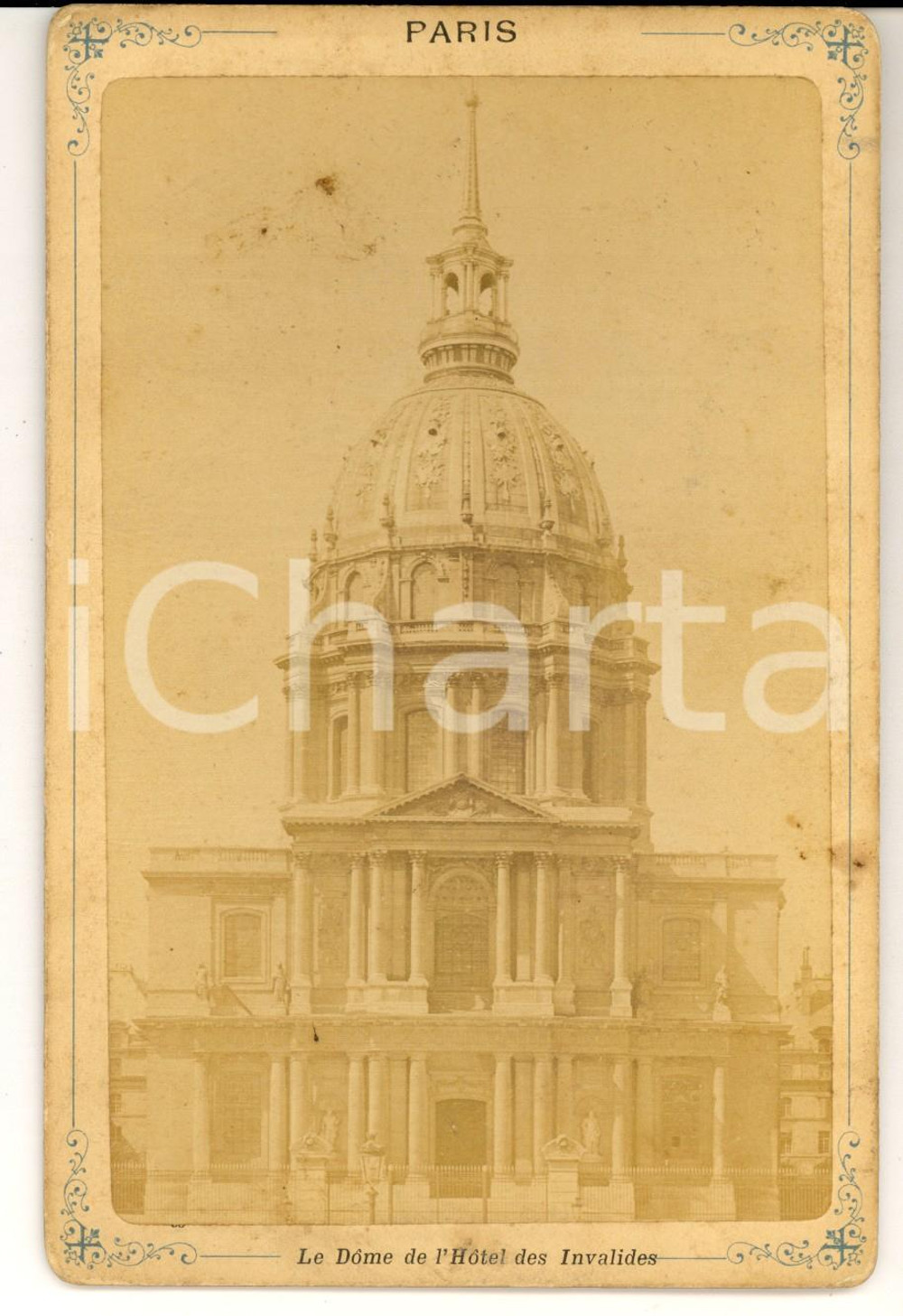 Fotografia d epoca originale 1880 ca PARIS DÃ´me de l Hotel des INVALIDES Fotografia VINTAGE 17x11 cm 1