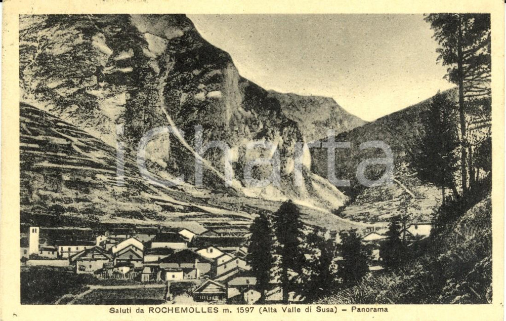 Cartolina originale da collezione 1943 BARDONECCHIA (TO) Val SUSA Panorama frazione ROCHEMOLLES *Cartolina FP VG 1