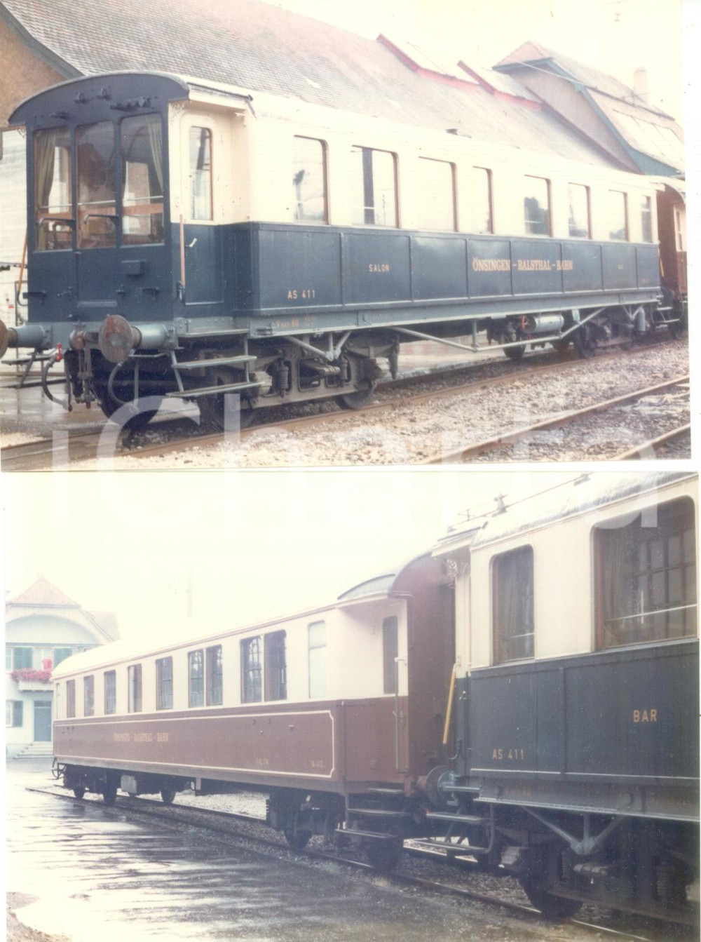 Fotografia d epoca originale 1975 ca SVIZZERA OensingenBalstahlBahn Vagoni bar ristorante Lotto 2 foto 1