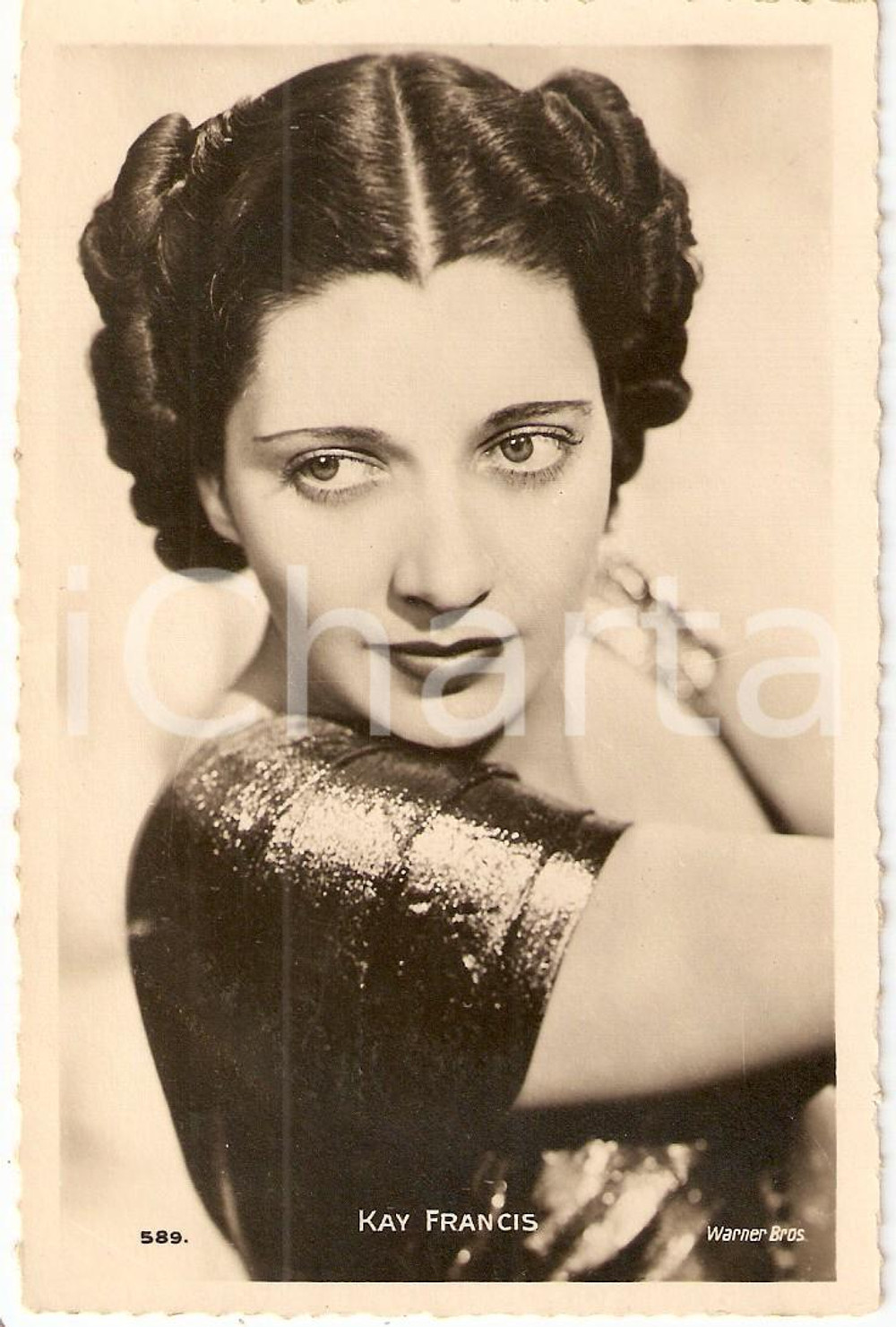 Cartolina originale da collezione 1930 ca CINEMA Portrait Kay FRANCIS Actress WARNER BROS *Cartolina FP NV 1
