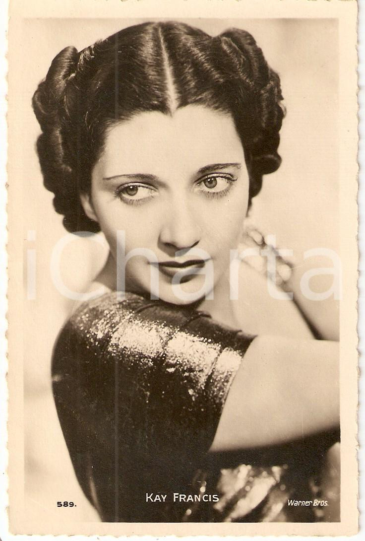 Cartolina originale da collezione 1930 ca CINEMA Portrait Kay FRANCIS Actress WARNER BROS Cartolina FP NV 1