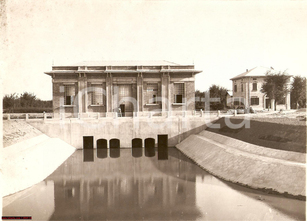 Fotografia d epoca originale 1939 BONDENO Burana Stabilimento Idrovoro ANIMATA 1