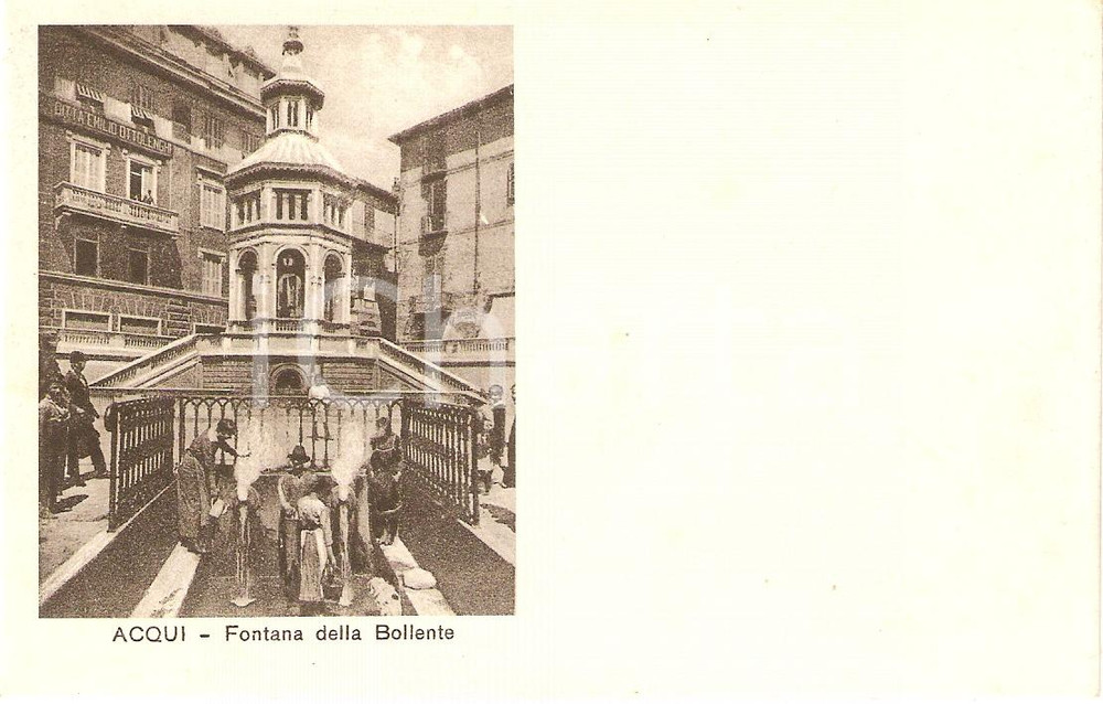 Cartolina originale da collezione 1917 ACQUI TERME (AL) FONTANA DELLA BOLLENTE Cartolina Animata FP NV 1