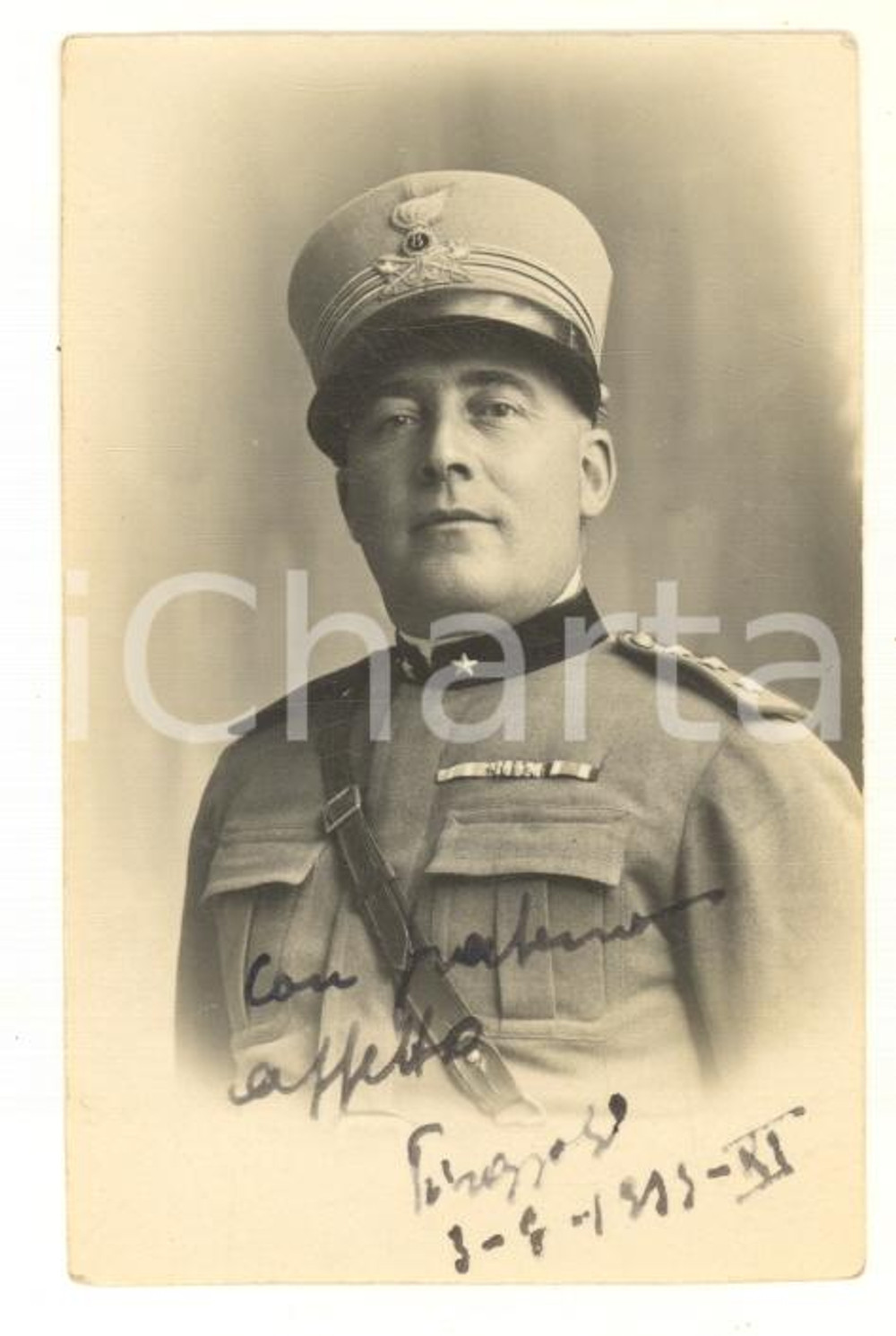 Fotografia d epoca originale 1935 REGIO ESERCITO Ufficiale 8Â° Reggimento GENIO DI CORPO D ARMATA Foto 6x8 1