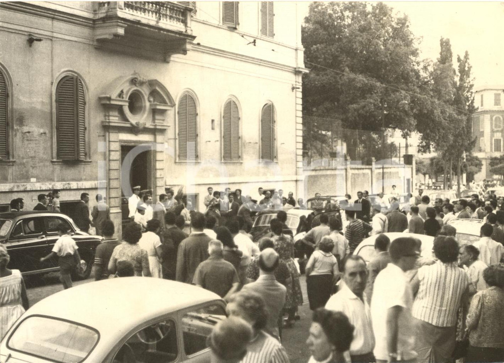 1959 ROMA Morte di don Luigi STURZO - Folla in attesa in strada *Foto 18x13 cm