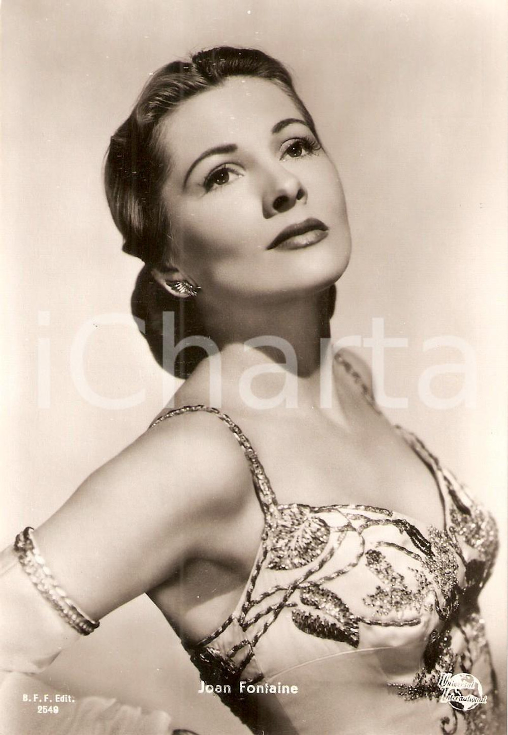Cartolina originale da collezione 1955 ca CINEMA Actress Joan FONTAINE *Cartolina FG NV 1