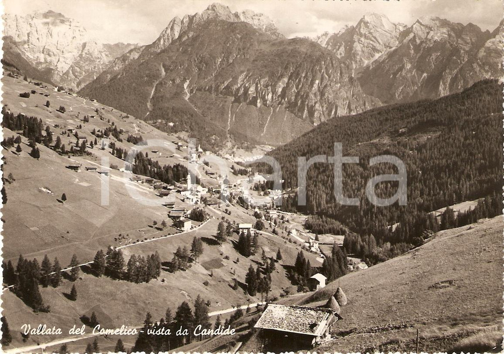Cartolina originale da collezione 1950 COMELICO SUPERIORE BL Frazione CANDIDE Vallata Cartolina FG VG 1